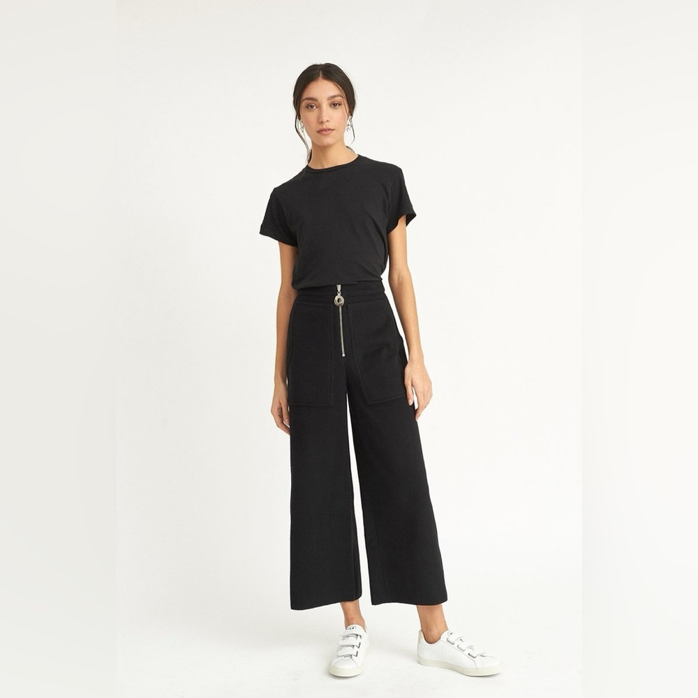 Edun Wool Blend Wide Leg Pants - Size 0 - Black